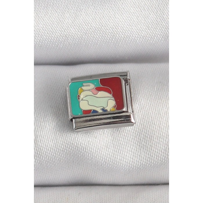 316L Çelik Gümüş Renk Renkli Portre Model Nomination Charm