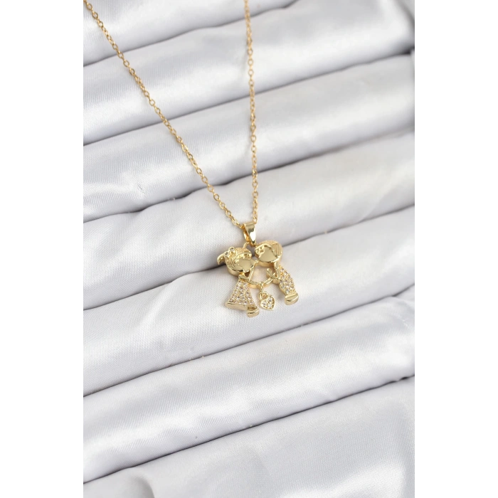 316L Çelik Zincir Gold Renk Erkek Kız Model Kadın Kolye