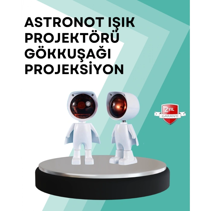 360° Ayarlanabilir Başlıklı Astronot Gece Lambası