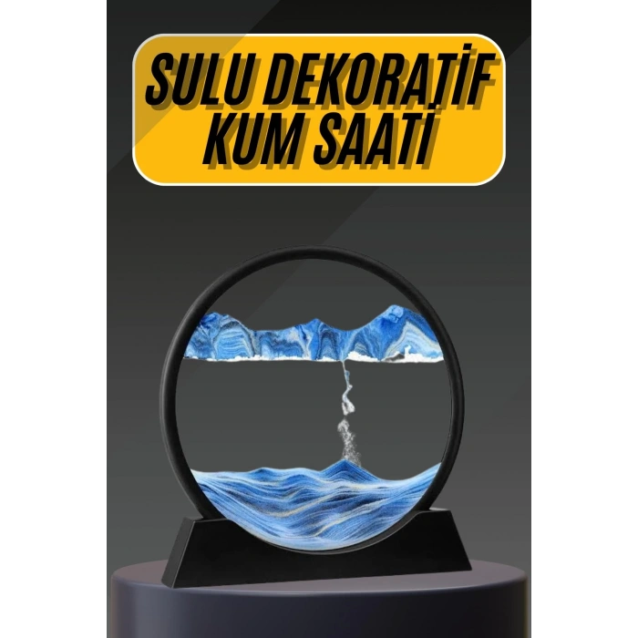 3D Led Işıklı Kum Saati Gece Lambası Hareketli Sulu Kum Saati Dekoratif