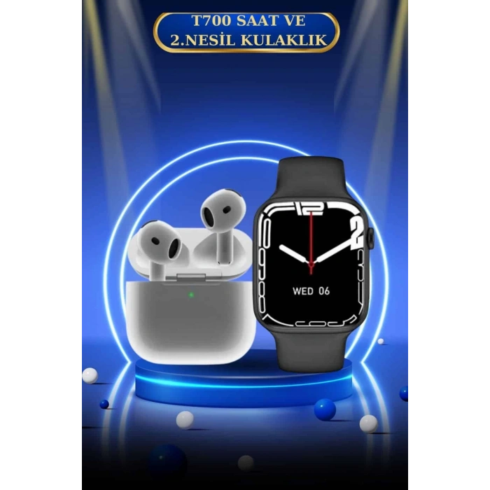 3.Nesil TWS Bluetooth Kulaklık ve Dokunmatik Ekran Akıllı Saat Sesli Görüşme