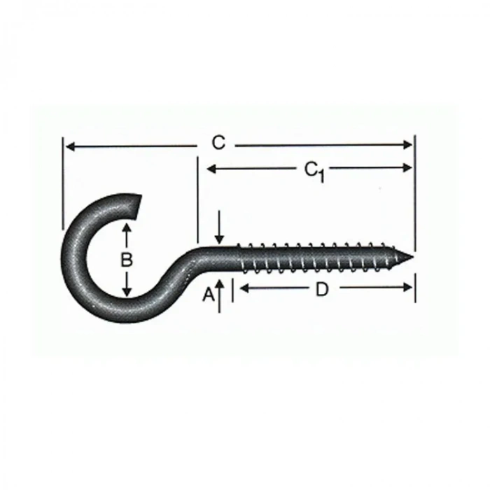 Açık Piton, Kanca, Çengel 21x80 - 100 Adet