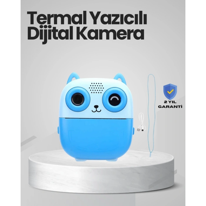 Anında Baskı Yapabilen Çocuk Fotoğraf Makinesi Hafıza Kart Destekli