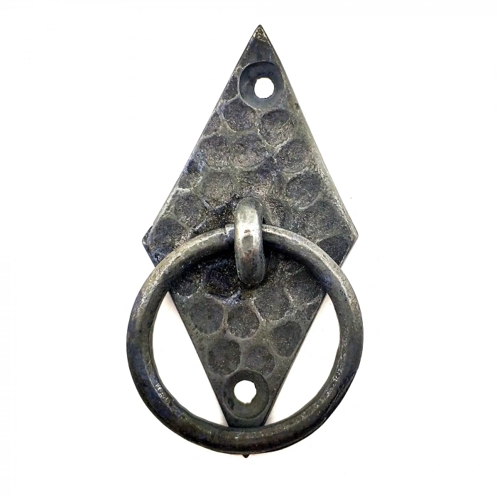 Antika Tarz Dekoratif Pirinç Dik Baklava Halka , Mobilya Kulbu - 82x41 mm, Oksit