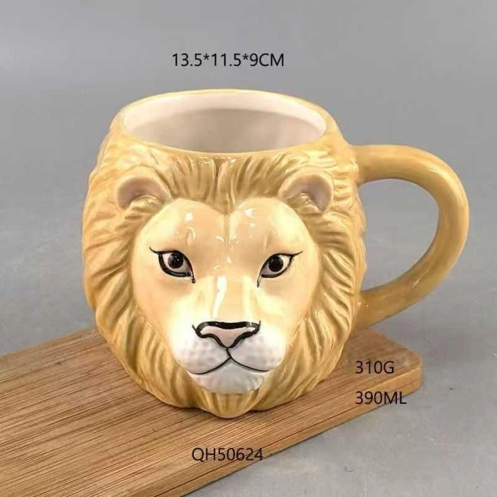 Aslan Motifli Seramik Bardak