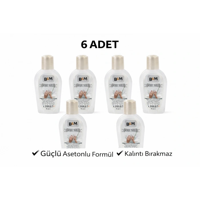 B&M Oje Sil 70 ml Asetonlu Oje Çıkarıcı Güçlü Formül 6 ADET