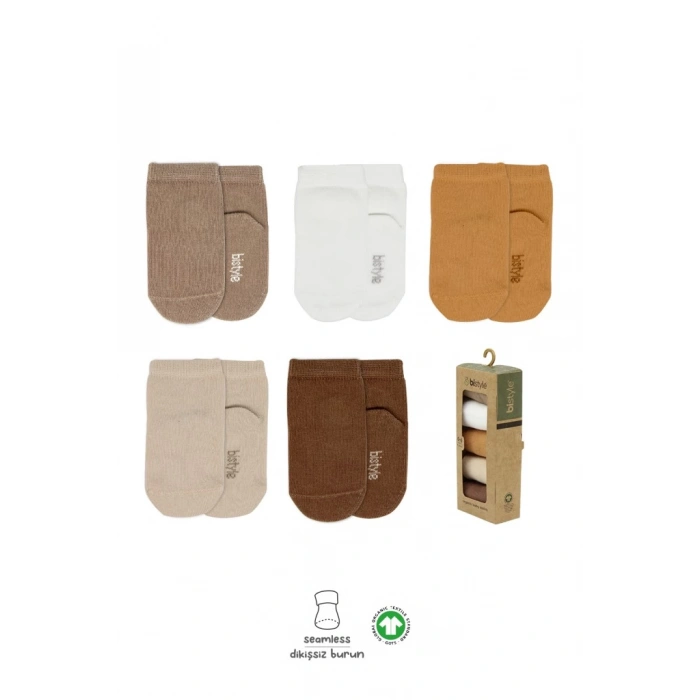 Bistyle 5li Penye Soket Kutulu Basic Çorap 10131 Bej