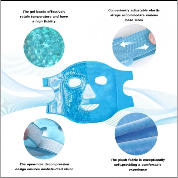 Buz Jel Toplar Termojel Yüz Maskesi, Soğuk ve Sıcak Terapi Yüz Maskesi