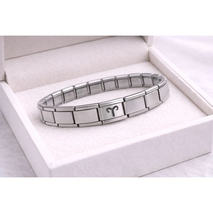 Çelik Nomination Bileklik Koç Burcu | Paslanmaz Çelik Burç Bilekliği | Güçlü ve Şık Tasarım