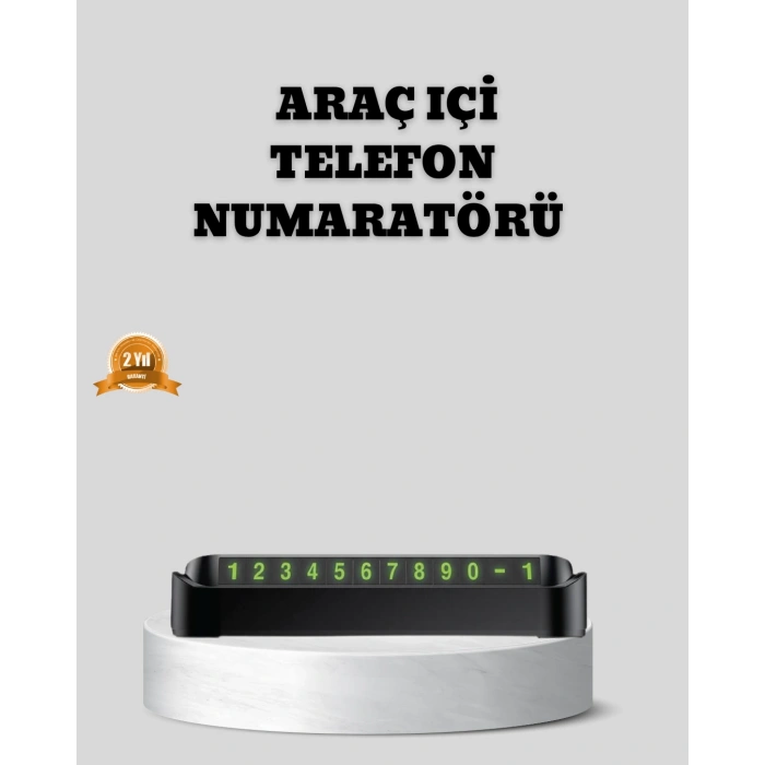 Çevirmeli Araç İçi Park Numaratörü – Alüminyum Gri, Kolay Montaj ve Net Görünüm