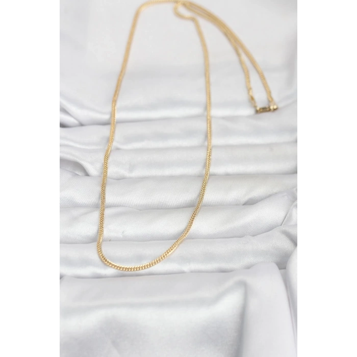 CM 14K Gold Renk Dolgun Zincir Model 60 cm Kadın Kolye