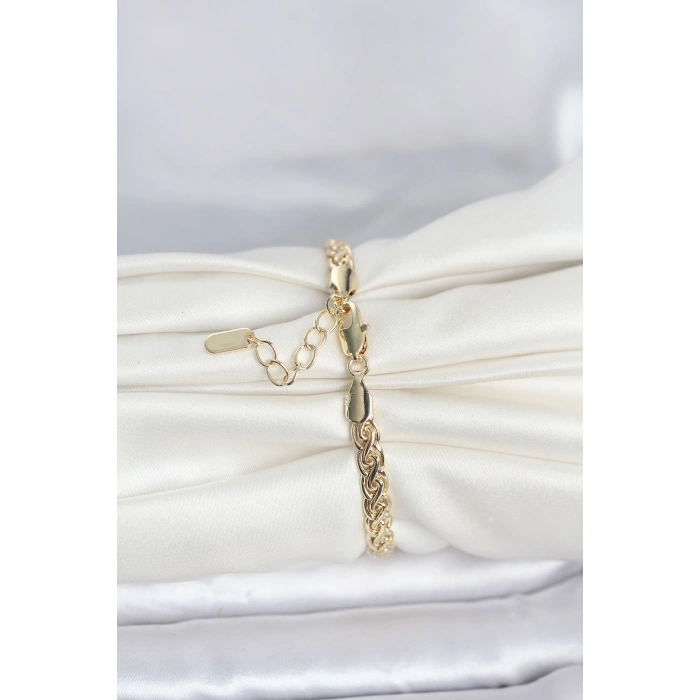 CM 14K Gold Renk Sarmal Zincir Model Kadın Bileklik