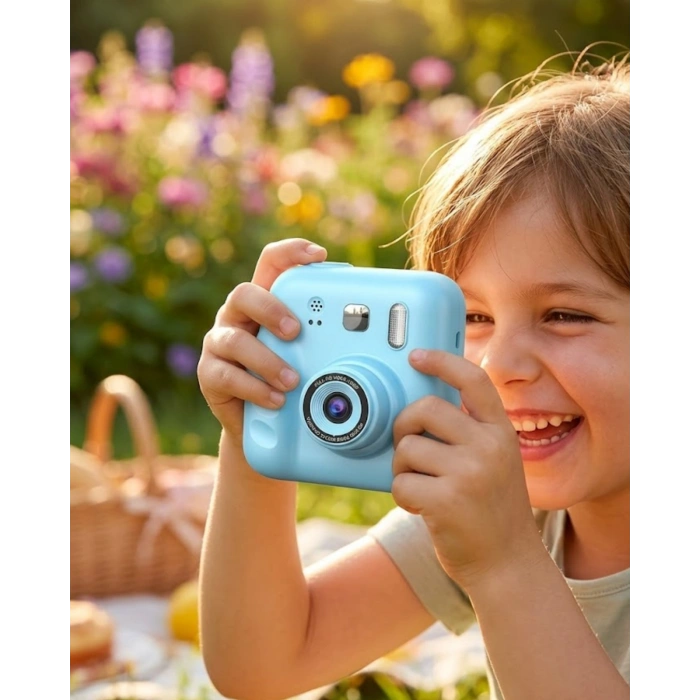 Çocuk Kamera Anında Baskı Özellikli 4 Rulo Kağıt ve 5 Kalem Hediyeli