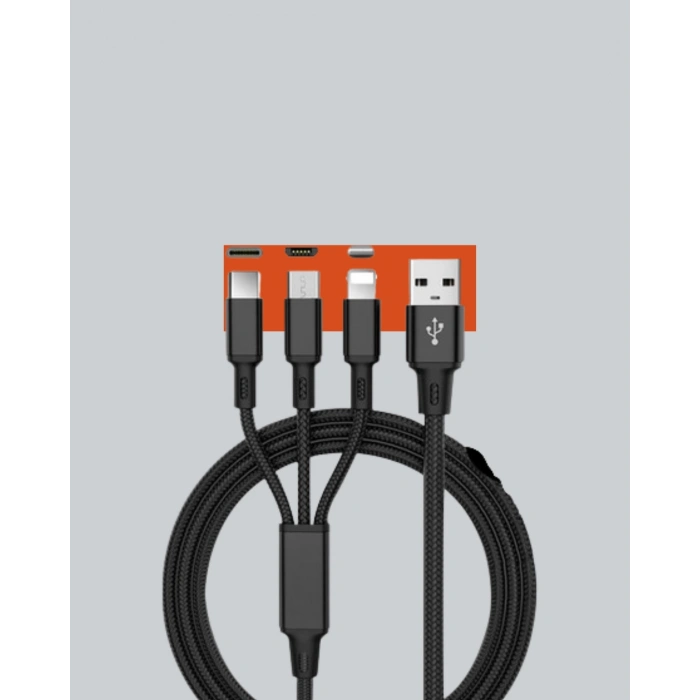 Çoklu USB Şarj Kablosu – 1,2m Hızlı Şarj, 3A Güçlü Akım