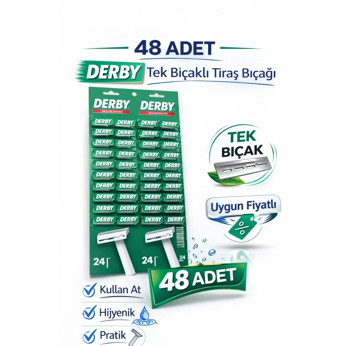 Derby Tek Bıçaklı Tıraş Bıçağı Avantajlı Paket Seçenekleri 48 ADET
