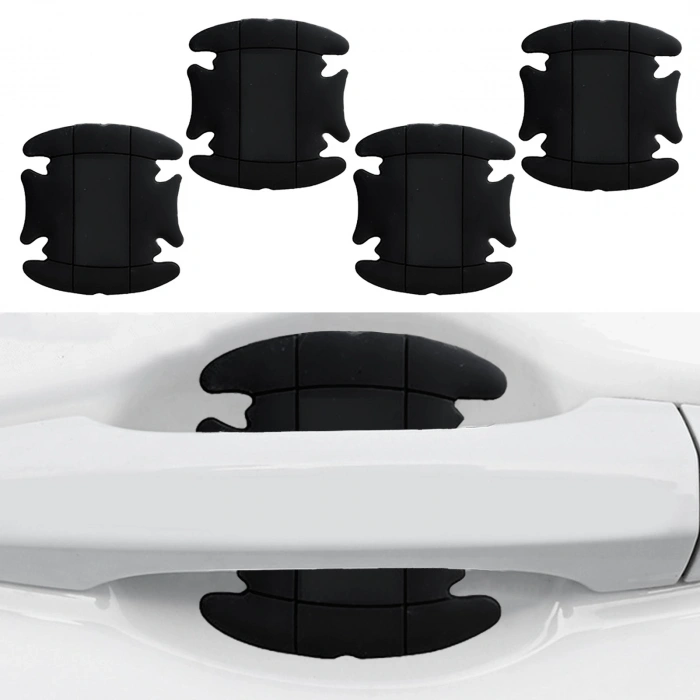 Dış Kapı Kolu Koruma Bandı Silikon 4 Parça Siyah
