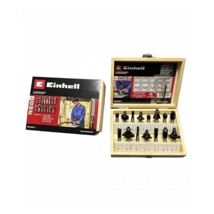 Einhell  15 Parça Karışık Freze Ucu Seti 8 mm Şaft