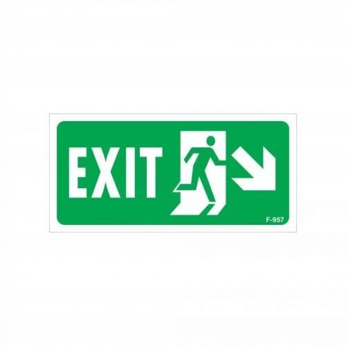 Exit Sağ Aşağı Uyarı Levhası 17,5x25 KOD:957