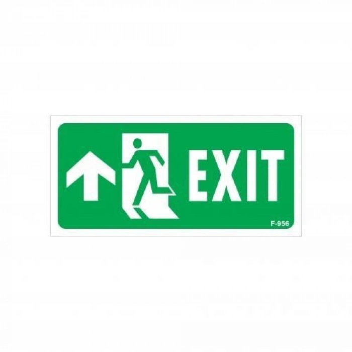 Exit Yukarı Sol Ok İşaretli Uyarı Levhası 17,5x25 KOD:956