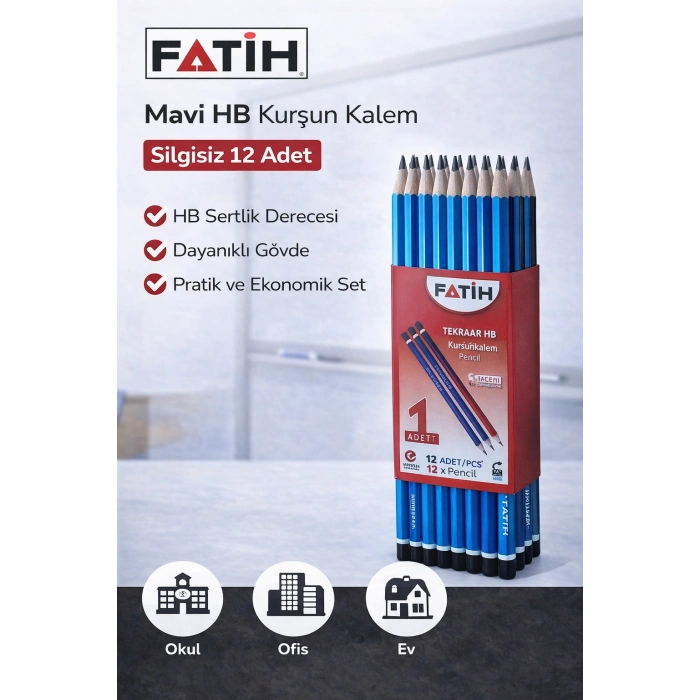 Fatih Mercanlı 12010 HB Kurşun Kalem 12 Adet