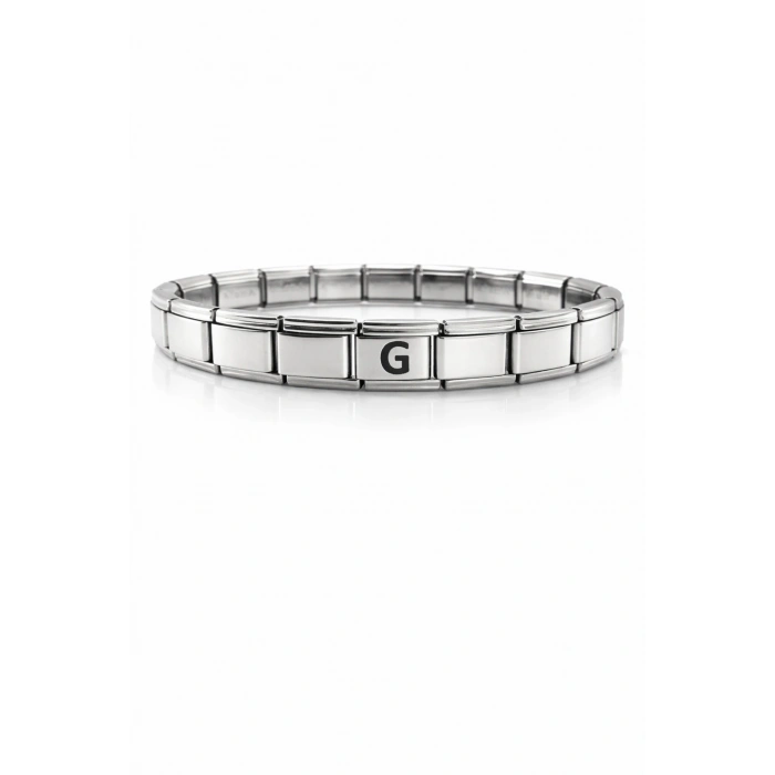 G Harfli Çelik Bileklik G – Kişiye Özel Baş Harf Bileklik – Paslanmaz Çelik Zarif Kadın Bileklik