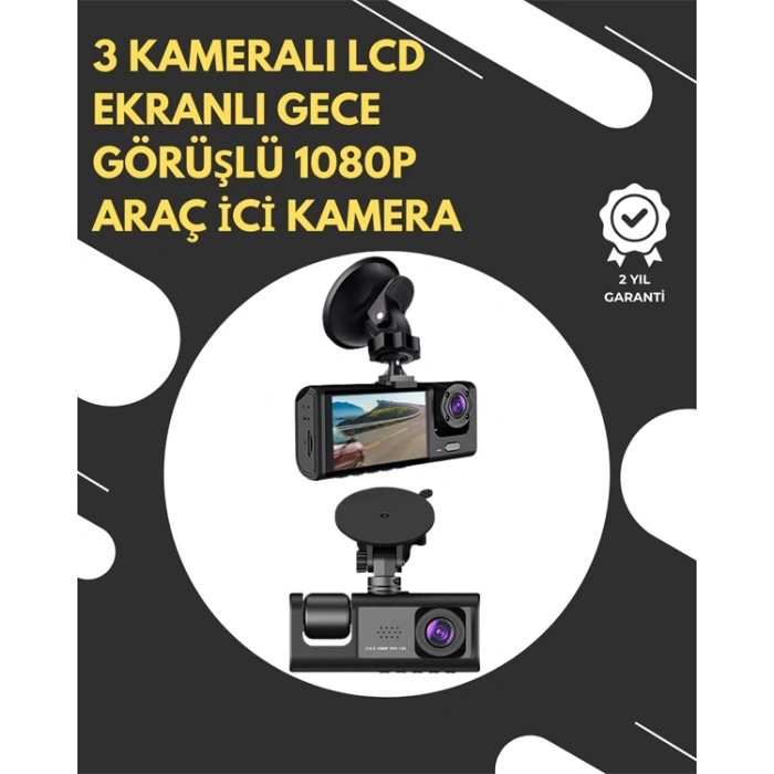 G-Sensör ve Hareket Algılama Destekli 1080p Araç İçi Güvenlik Kamerası