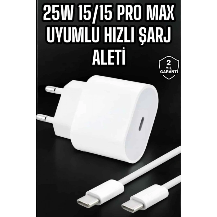 Güç Adaptörü ve Kablosu Şarj Aleti 15/15 Pro Max Uyumlu Hızlı Şarj