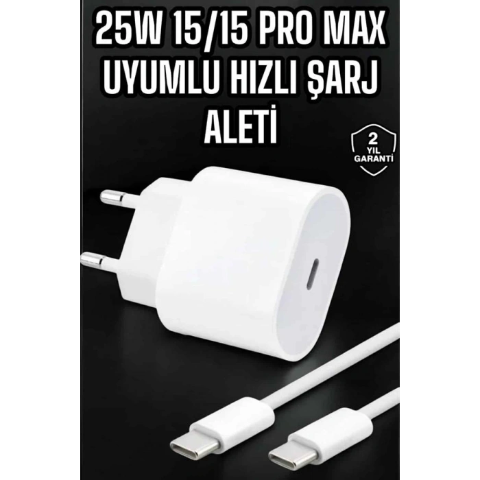 Güç Adaptörü ve Kablosu Şarj Aleti 15/15 Pro Max Uyumlu Hızlı Şarj