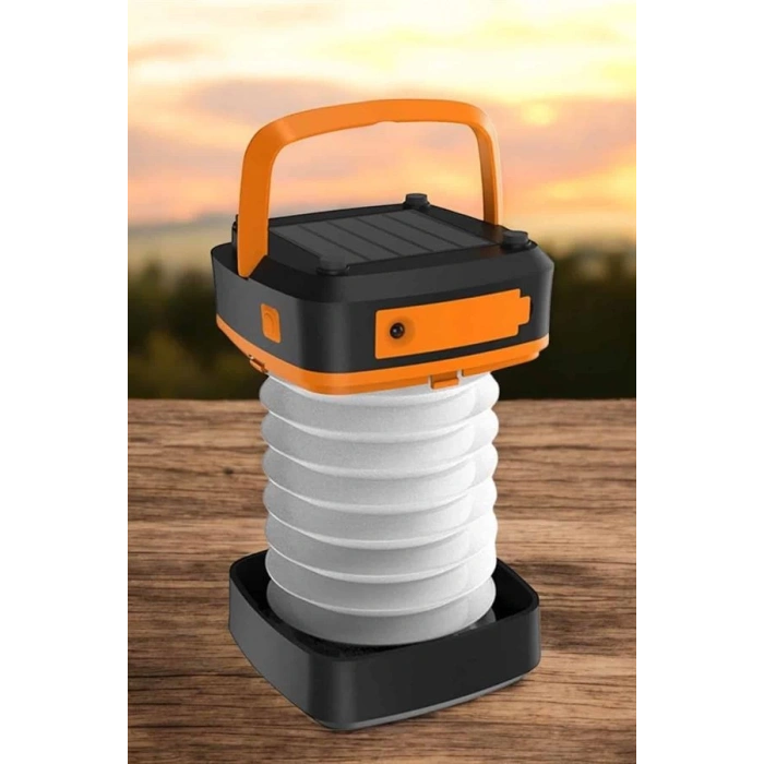 Güneş Enerjili Led Lamba Kamp Lambası Katlanabilir Lamba USB Şarjlı
