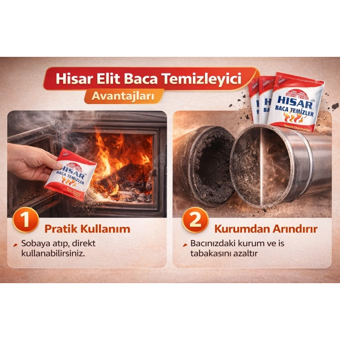 Hisar Elit Baca Temizleyici Soba ve Şömine İçin Kurum Temizleme Ürünü