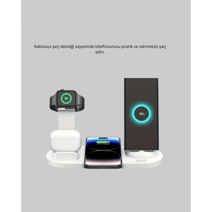 iPhone, AirPods ve Akıllı Saat Uyumlu Çoklu Şarj Cihazı