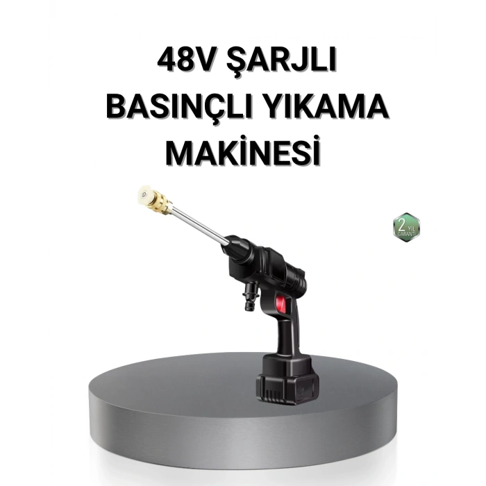 Kablosuz Basınçlı Yıkama Makinesi – 48V Güçlü Motor, 2 Pil ve Köpük Hazneli