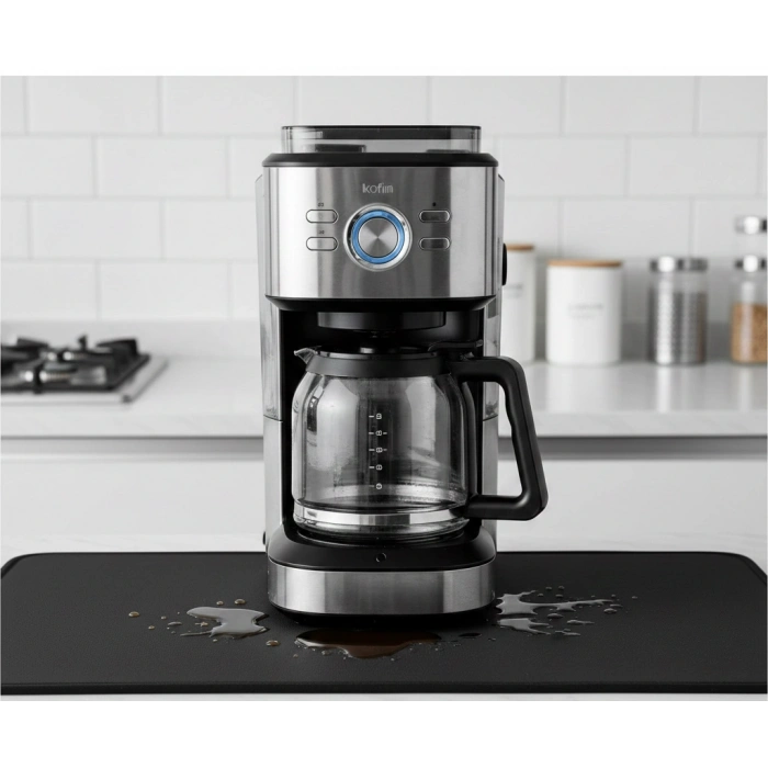 Kahve Makinesi Altlığı Su Emici Kaymaz Taban Tezgah Koruyucu Kurulama Matı