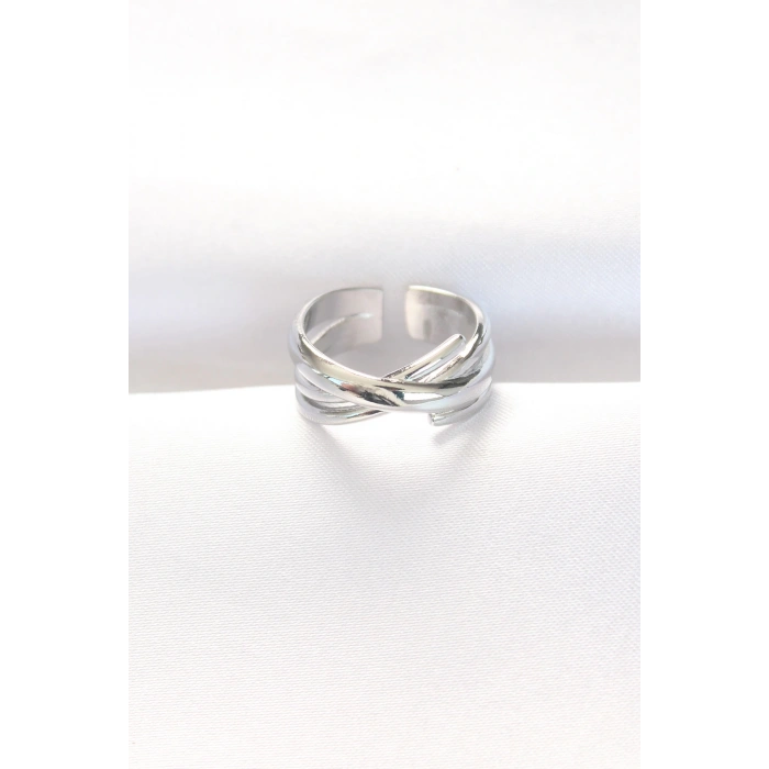 Kalın Silver Renk Ayarlanabilir Yüzük