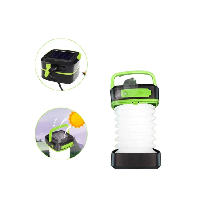 Kamp Lambası Katlanabilir Lamba Solar Şarjlı Led Lamba El Fenerli