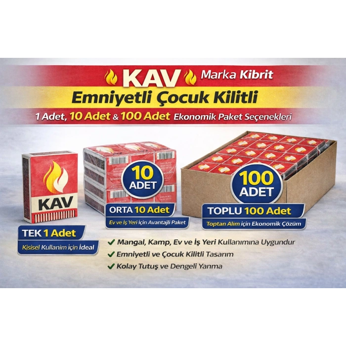 KAV Marka Kibrit Emniyetli Çocuk Kilitli 1 Adet