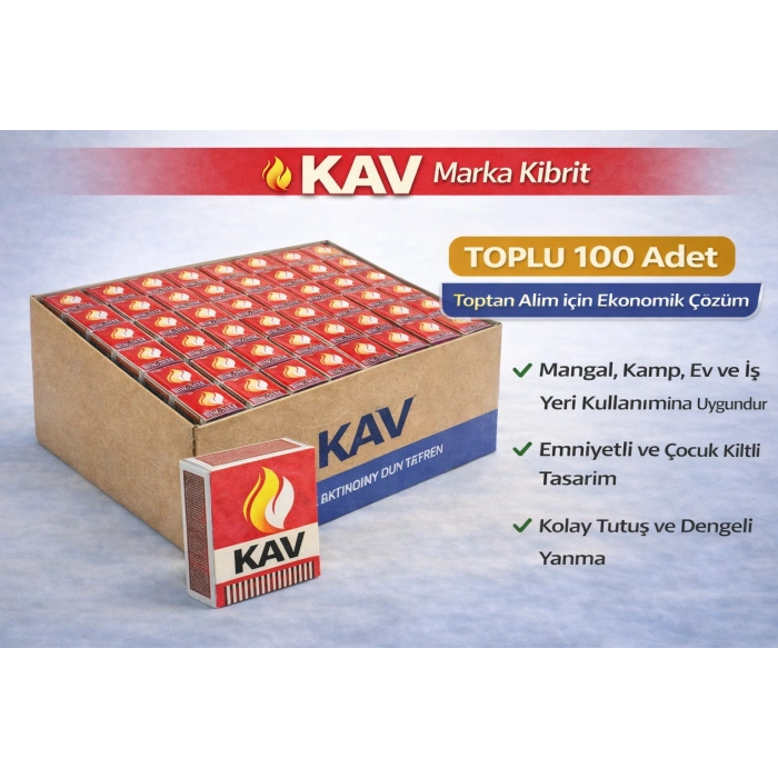KAV Marka Kibrit Emniyetli Çocuk Kilitli 100 Adet