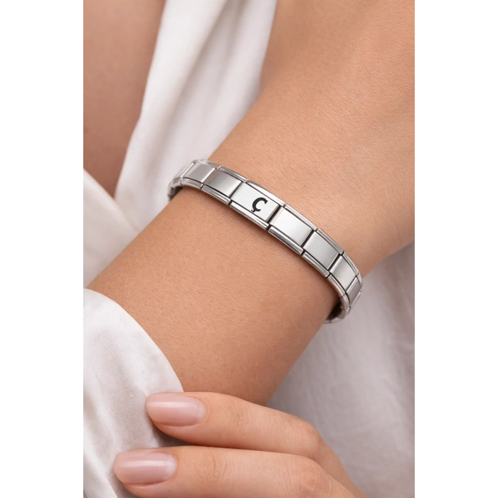Kişiye Özel Ç Harfli Çelik Bileklik – Paslanmaz Çelik İtalyan Model Harfli Bilezik