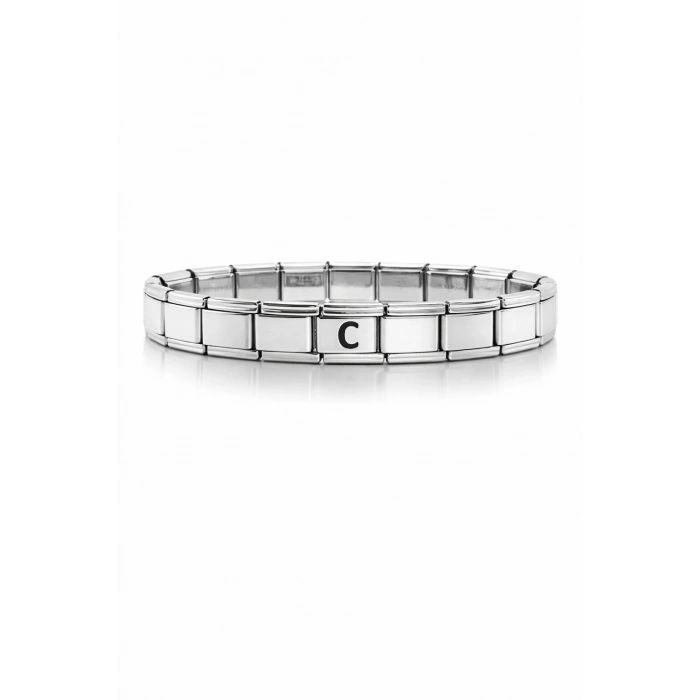Kişiye Özel C Harfli Çelik Bileklik – Paslanmaz Çelik İtalyan Model Harfli Bilezik