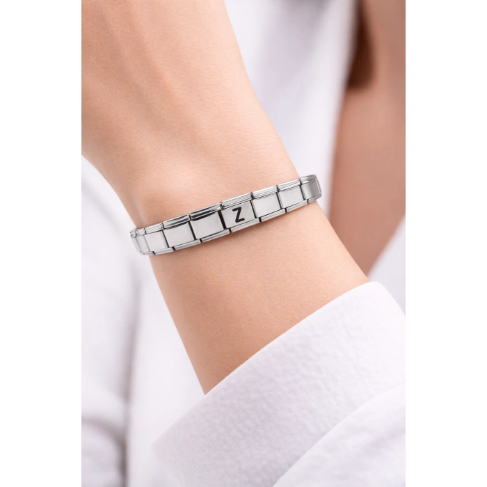 Kişiye Özel Z Harfli Çelik Bileklik – Paslanmaz Çelik Bileklik, Zarif Minimal Harf Bileklik