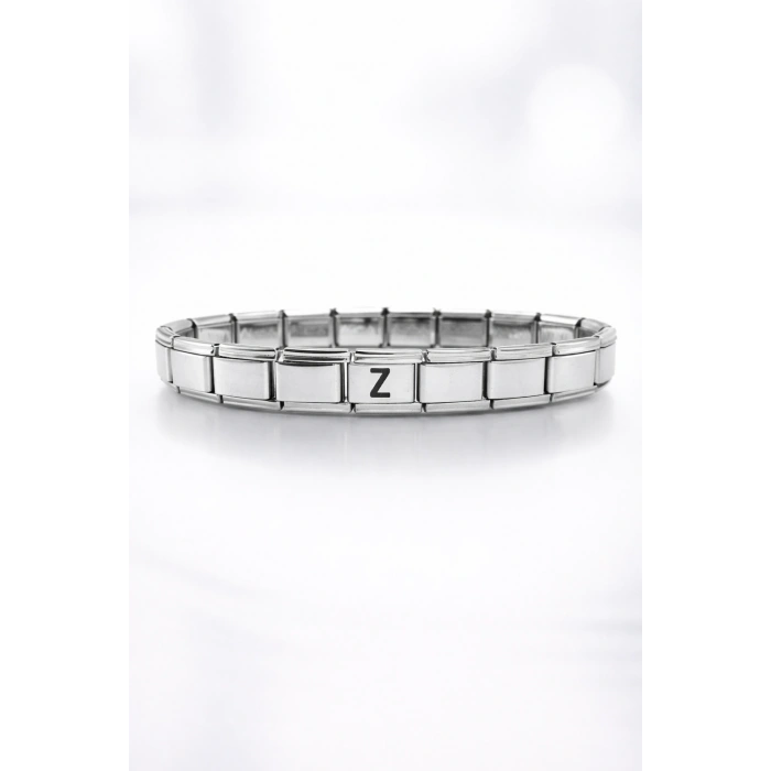 Kişiye Özel Z Harfli Çelik Bileklik – Paslanmaz Çelik Bileklik, Zarif Minimal Harf Bileklik