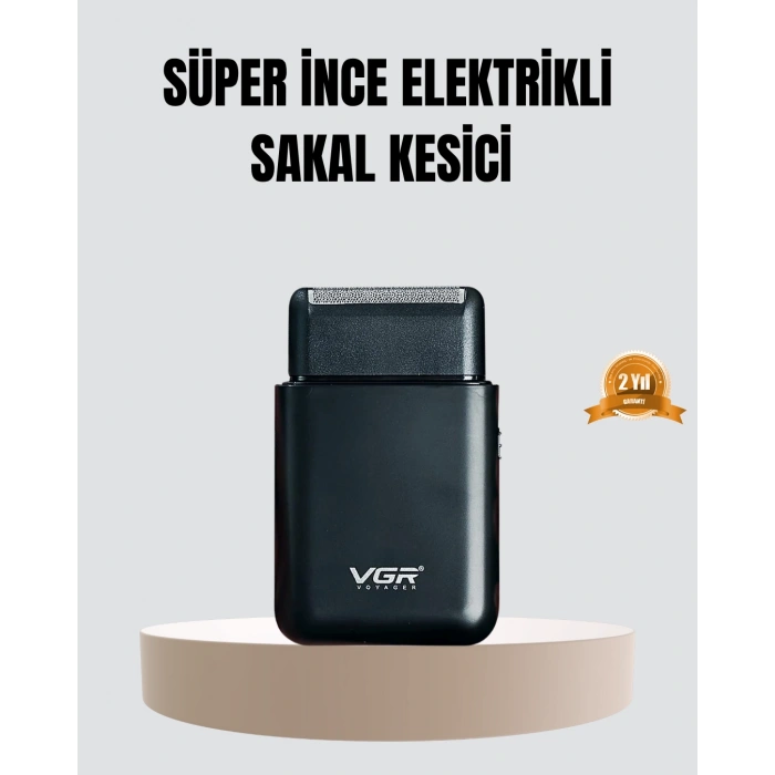 Kompakt Şarjlı Tıraş Makinesi Çift Yönlü Bıçaklı 45 Dakika Kullanım Süreli