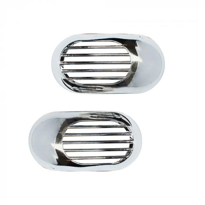 Krom Yan Sinyal Çerçevesi Kafesli Izgaralı Kapak 10x5cm 2 Parça