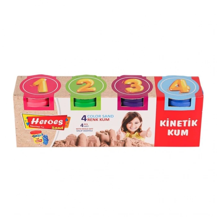 KUM-022 Heroes Kinetik Kum 4lü -Eren Eğitici Oyuncak