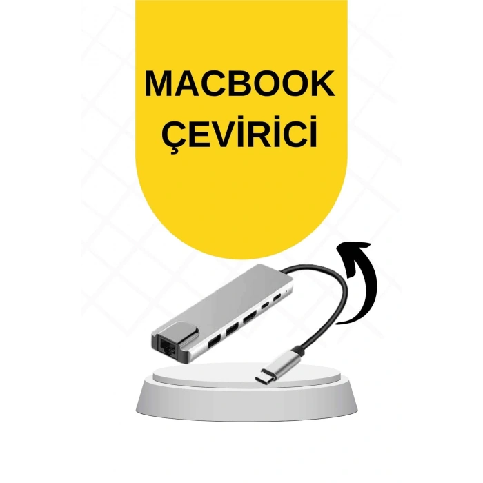 Macbook Pro/air Uyumlu USB Type-C 8 In 1 Hub Dönüştürücü Çevirici Çoklayıcı USB Hdmı Micro Sd 8 Girişli