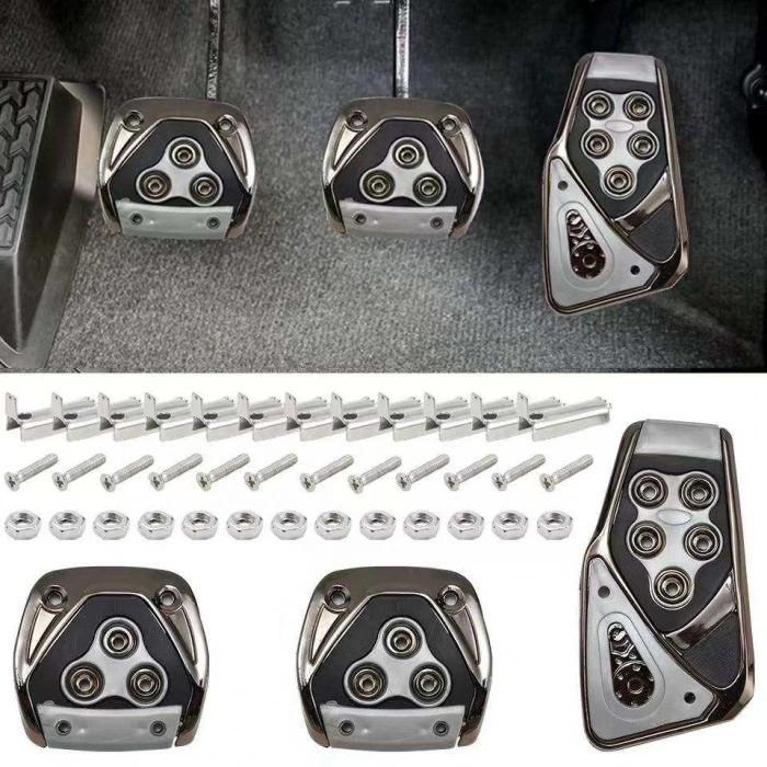 Manuel Araç Uyumlu Kaydırmaz Pedal Seti 3 Parça Siyah