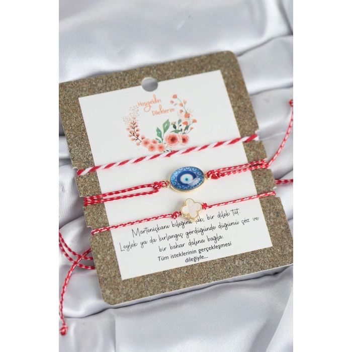 Marteniçka Bileklik 3lü Yonca ve Nazarlı Model