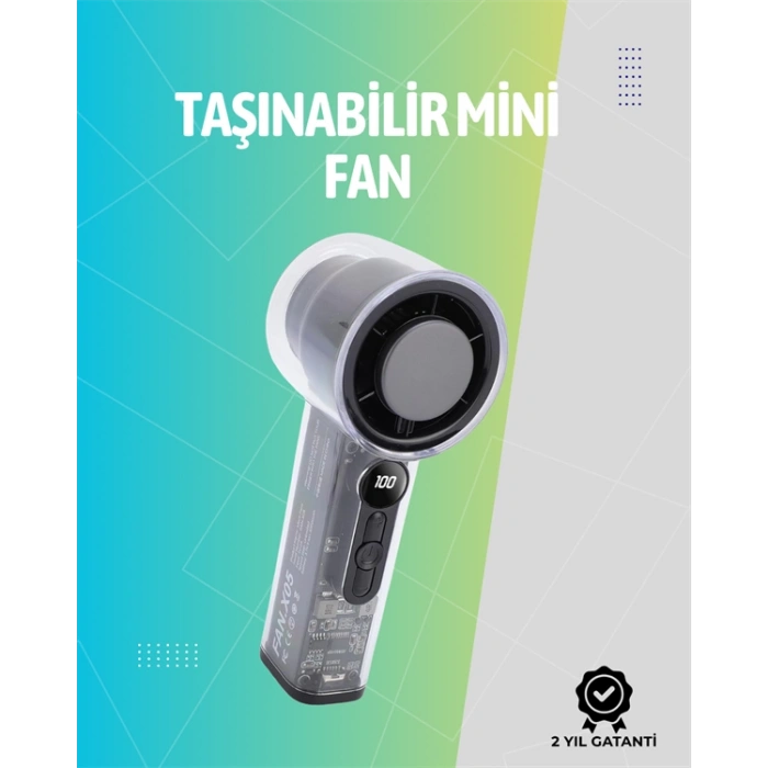Mini El Fanı | 3000mAh Pil | Type-C Şarj Girişi | Kompakt ve Hafif Tasarım