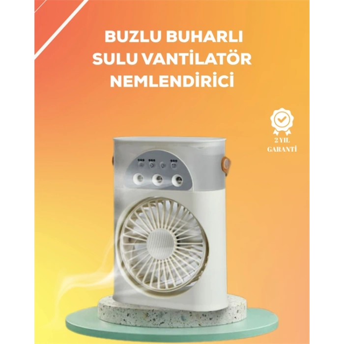 Mini Klima Fan | USBli, 7 Renk Gece Işığı, 3ü 1 Arada Fonksiyon