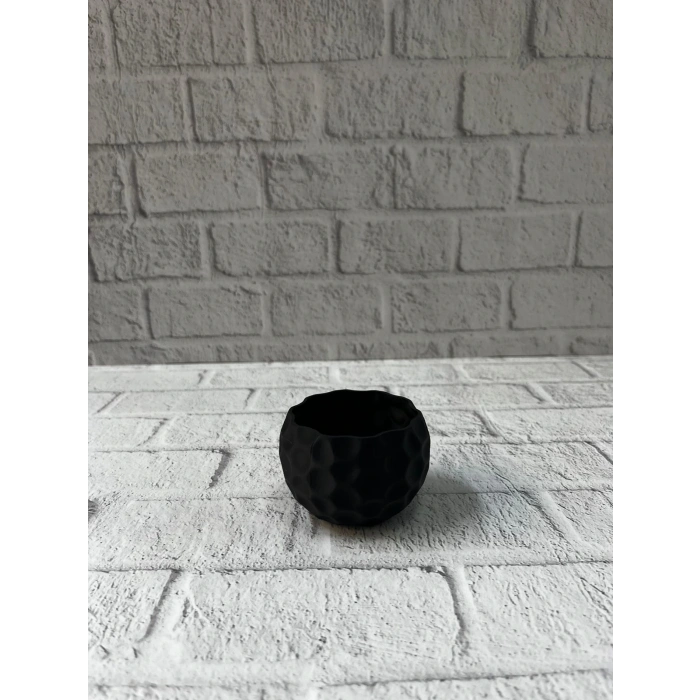 Mini Siyah Dekoratif Saksı 5 cm Modern Masaüstü Bitki Saksısı